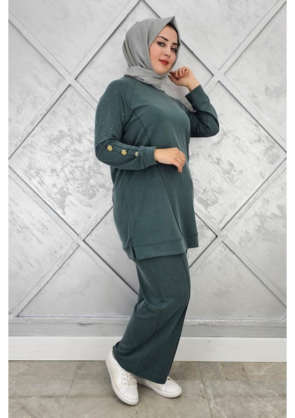 Kadın Nervür Dikim Düğme Detaylı Tesettür Takım fiyatları