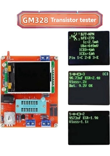 GM328 Transistör Test Cihazı Frekans Ölçer Pwm Kare Dalga Lcr Ölçer Voltmetre Tam Renkli Ekran Grafikleri (Yurt Dışından) fiyatları