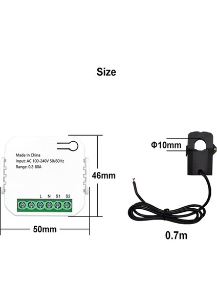 2x Tuya Akıllı Yaşam Wifi Enerji Ölçer 80A Mevcut Transformatör Kemeri Kwh Güç Monitörü Elektrik Istatistikleri (Yurt Dışından) fiyatları