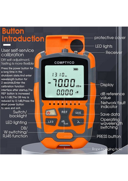 2x Comptyco Mini Optik Güç Ölçer Aua-M5 Opm Fiber Optik Kablo Test Cihazı -50DBM-+26DBM Sc/fc/st Universal (Yurt Dışından) modelleri
