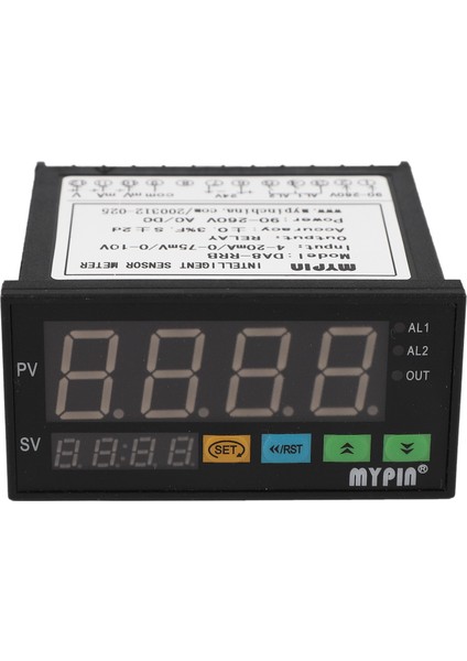 Mypin Dijital Sensör Metre Çok Fonksiyonlu Akıllı LED Ekran 0-75MV/4-20MA/0-10V 2 Röle Alarm Çıkışı Da8-Rrb (Yurt Dışından)