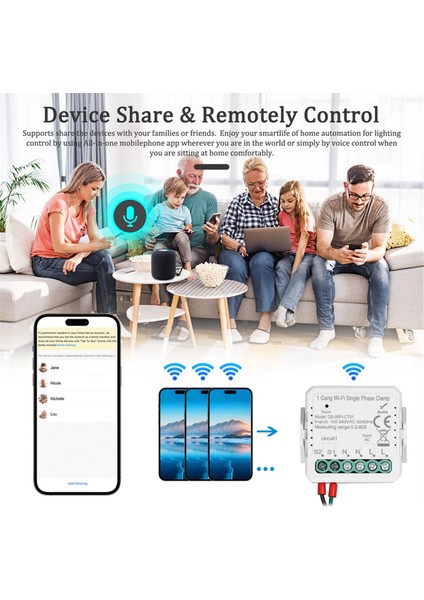 Tuya Wifi 80A Tek Faz Kelepçe Güneş Pv Çift Yönlü Iki Yönlü Enerji Ölçer Uygulama Kontrolü, 1 Çete (Yurt Dışından) modelleri