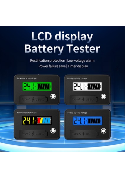 Dc 8-30V LCD Dijital Pil Voltmetre Kapasite Göstergesi Lityum Asit Pil Voltaj Test Cihazı Ölçer Aracı Typec Çıkışı, C (Yurt Dışından) fırsatları