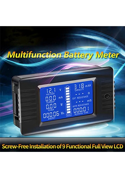 Dc Pil Monitör Güç Ölçer Ammetre Dijital Dc 0-200V Şun 100A Multimetre, Metre Voltmetre Kapasite Test Cihazı (Yurt Dışından) fiyatları