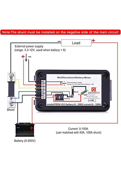 Dc Pil Monitör Güç Ölçer Ammetre Dijital Dc 0-200V Şun 100A Multimetre, Metre Voltmetre Kapasite Test Cihazı (Yurt Dışından) modelleri