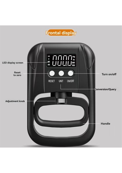 Dijital El Dinamometresi El Kavrama Güç Eğitmeni USB Şarj Edilebilir Kavrama Güçlendirici El Egzersiz Metre Siyah (Yurt Dışından) indirimleri