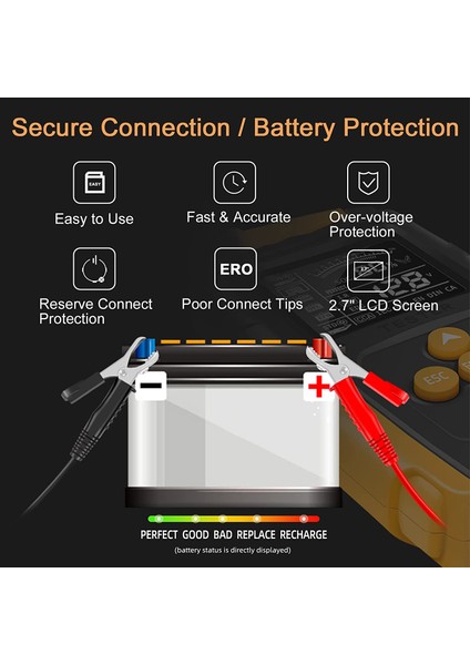 Araç Pil Test Cihazı 12V 24V Otomotiv Cca Dijital Otomatik Pil Analizörü Doğru Pil Teşhis Aracı (Yurt Dışından) indirimleri