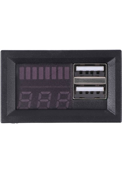 Kırmızı LED Dijital Ekran Voltmetre Mini Voltaj Metre Volt Test Cihaz Paneli Dc 12V Otomobil Motosiklet Araçları USB 5V2A Çıkış 12.6V Pil (Yurt Dışından)