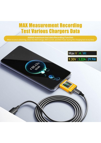 Atorch USB C Test Cihazı Güç Ölçer, Type-C Test Cihazı Dijital Multimetre 4-50V 0-12A Voltaj Akım Test Merkezi Voltaj Dedektörü B (Yurt Dışından) modelleri