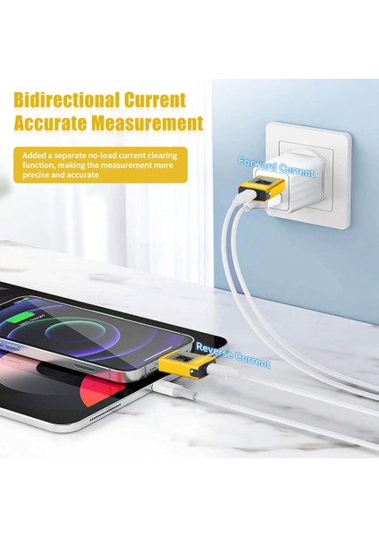 Atorch USB C Test Cihazı Güç Ölçer, Type-C Test Cihazı Dijital Multimetre 4-50V 0-12A Voltaj Akım Test Merkezi Voltaj Dedektörü B (Yurt Dışından) indirimleri