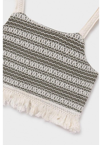 Kız Çocuk 8-18 Yaş Ip Askılı Triko Crop 6040 Yeşil fırsatları