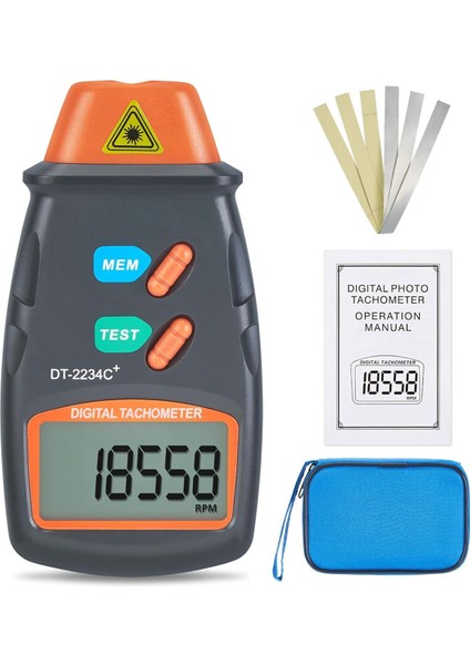 Dijital Lazer-Foto Taşometre Kontakt Olmayan Rpm Tach, 2.5rpm Ila 99999 Rpm ile Temassız Lazer-Foto Sensörü (Yurt Dışından)