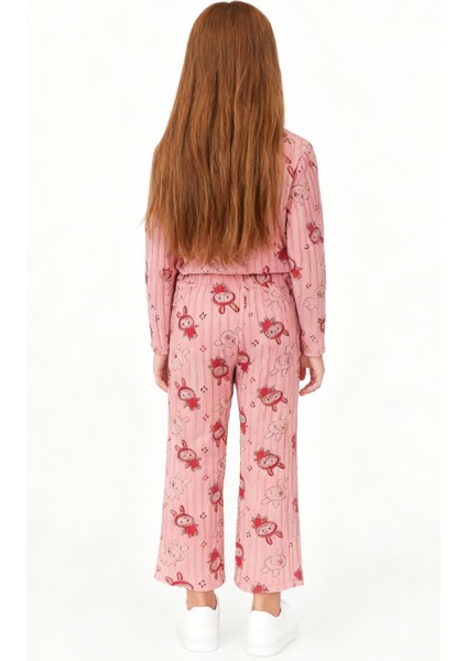 Kız Çocuk Pijama Altı Beli Lastikli Tavşan Baskılı modelleri