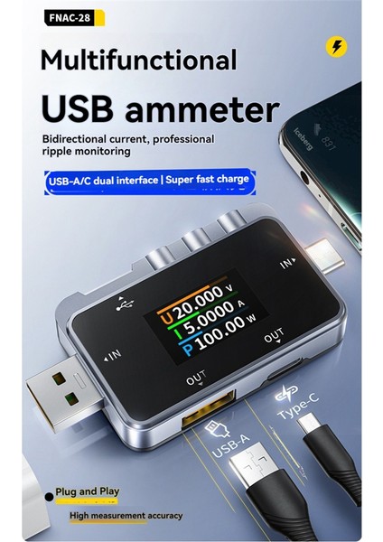 Voltaj Akım Güç Ölçümü Için LCD Ekranlı USB Test Cihaz Dijital Voltmetre Ampermetre Hızlı Şarj Algılama (Yurt Dışından) fiyatları