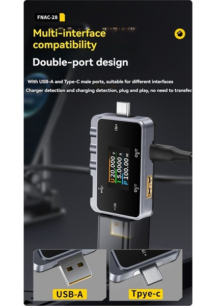 Voltaj Akım Güç Ölçümü Için LCD Ekranlı USB Test Cihaz Dijital Voltmetre Ampermetre Hızlı Şarj Algılama (Yurt Dışından) modelleri