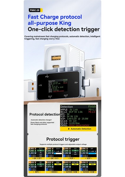 Voltaj Akım Güç Ölçümü Için LCD Ekranlı USB Test Cihaz Dijital Voltmetre Ampermetre Hızlı Şarj Algılama (Yurt Dışından) indirimleri