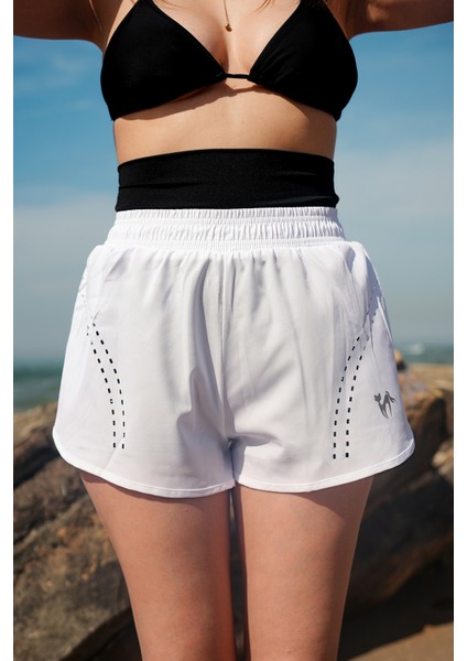 Kadın Havuz Deniz Şortu Lazerli - Içden Taytlı Ekstra Bel ve Göbek Korseli fırsatları