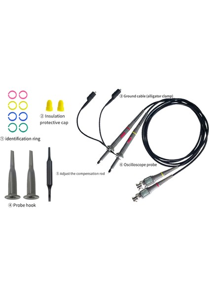 2 Paket Evrensel P6100 Osiloskop Probları 100MHZ, Osiloskop Klipsleri 1x 10X Aksesuarlarla (Yurt Dışından) fiyatları