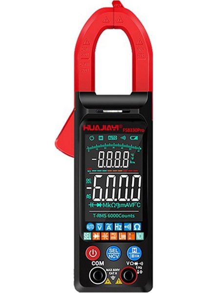 Huajiayi FS8330PRO Dc/ac Akım Dijital Kelepçe Ölçer 6000 Sayısı 400A Multimetre Büyük Renk Ekran Voltaj Test Makinesi Hz Kırmızı (Yurt Dışından)