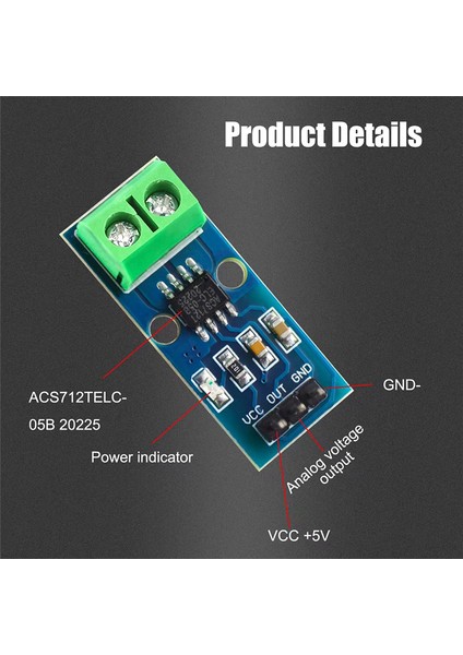 10PCS 5A Aralık Akım Sensörü ACS712 Modülü Ac/dc Güç Sensörü Kart (5A) (Yurt Dışından) fiyatları