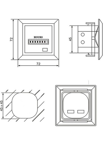 Hm-1 Zamanlayıcı Kare Sayacı Dijital 0-99999.99 Gösterge 0.3W AC220-240V / 50Hz Ac Saat Saat Metre Saat Metre Beyaz (Yurt Dışından) indirimleri