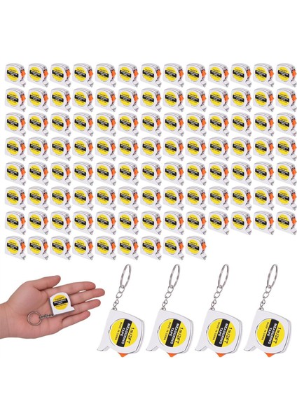 100 Pcs Mini Bant Memperi Anahtarlıklar, Slayt Kilidi ile 1,5 Inç Geri Çekilebilir Ölçüm Bantları, 1m/3ft Cetvel Anahtar Halkaları Iyilikler (Yurt Dışından)