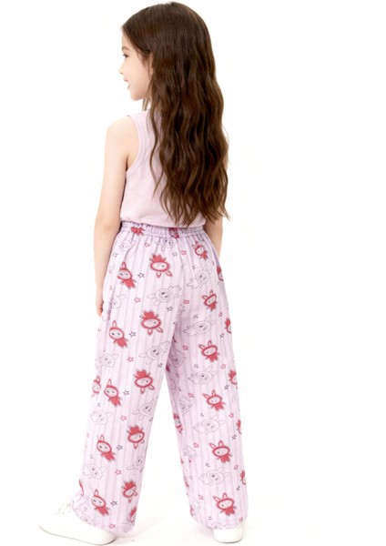 Kız Çocuk Pijama Altı Beli Lastikli Tavşan Baskılı modelleri