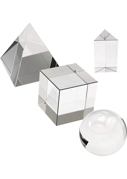 4 Paket K9 Optik Kristal Fotoğraf Prısm Seti, 55MM Top, 50MM Kare ve Üçgen Prizma, 60MM Optik Piramit Içerir (Yurt Dışından)