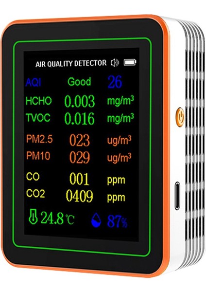 10 Hava Kalitesi Monitörü Aqı Hcho Tvoc Pm2.5 PM10 Co2 Co2 Sıcaklık ve Nem Test Cihazı Karbon Dioksit Dedektörü Beyaz (Yurt Dışından) fırsatları