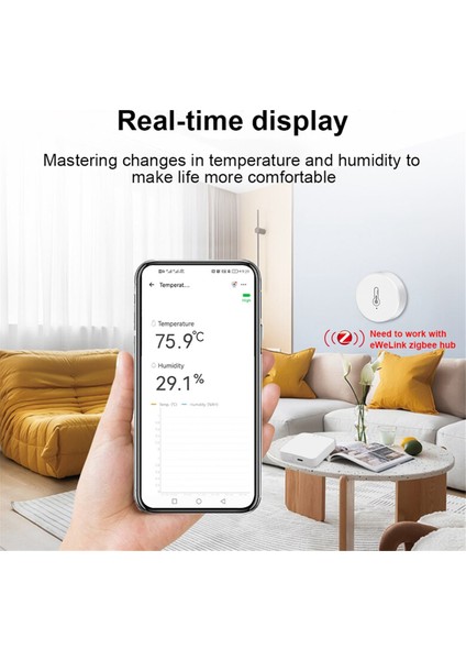 Zigbee Sıcaklığı ve Nem Sensörü Ewelink Uygulama Kontrolü Için Mini Sıcaklık Nem Dedektörü (Yurt Dışından) fırsatları