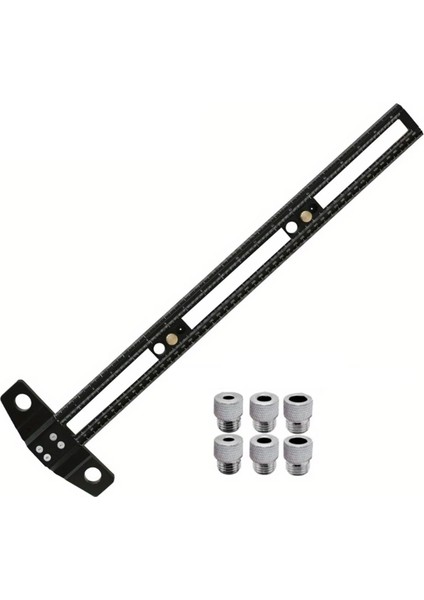 2 Delek Konumlandırma Puanlama Skoru Cetvel Alüminyum Alaşım Scriber Işaretleme Göstergesi 6/8/10MM Matkap Kolları 50CM (Yurt Dışından)