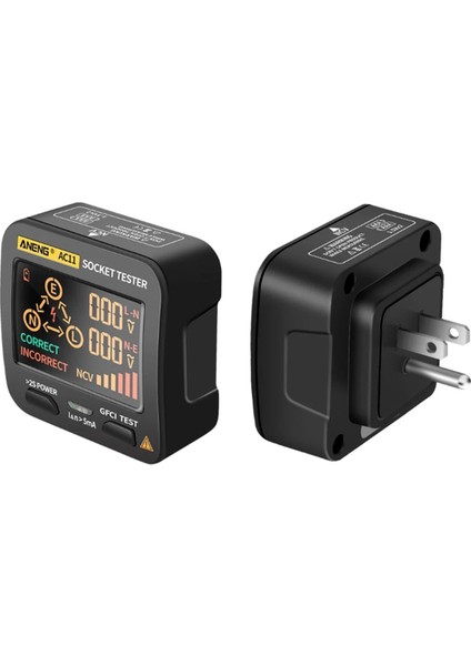Aneng AC11 Dijital Akıllı Soket Test Cihazı Voltaj Testi Soket Dedektörü Toprak Nötr Faz Kontrolü Rcd Ncv Testi Us-Plug (Yurt Dışından) fırsatları