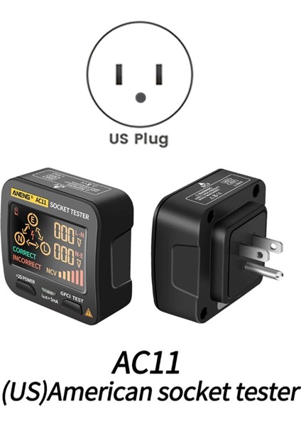 Aneng AC11 Dijital Akıllı Soket Test Cihazı Voltaj Testi Soket Dedektörü Toprak Nötr Faz Kontrolü Rcd Ncv Testi Us-Plug (Yurt Dışından) indirimleri