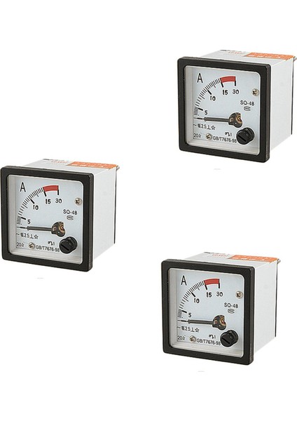 3x SQ48 Analog Ac Akım Panel Ölçer Ammetre 0-15A Gösterge Beyaz + Siyah (Yurt Dışından)