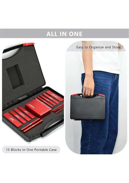 Kurulum Bloklar Ahşap Işleme Yüksekliği Gauge Set 15 Pc Set Barları, Yönlendirici Tablosu ve Tablo Testere Aksesuarları Kırmızı (Yurt Dışından) modelleri