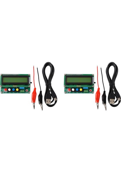 2x LC100-A Dijital LCD Yüksek Hassas Indüksiyon Kapasitans L/c Metre Kondansatör Test Cihazı Frekansı 1PF-100MF + Test Klipsi (Yurt Dışından)