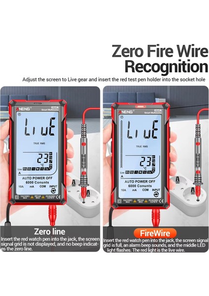 Aneng 622A Otomatik Aralıklı Dijital Akıllı Multimetre True Rms Dc/ac Voltajı 9999 Analog Test Cihazı Multitester (Yurt Dışından) fiyatları