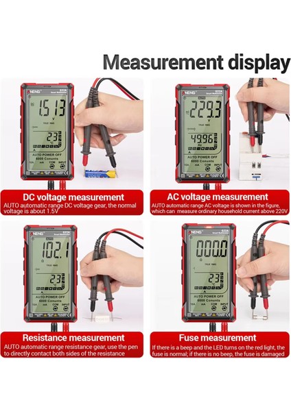 Aneng 622A Otomatik Aralıklı Dijital Akıllı Multimetre True Rms Dc/ac Voltajı 9999 Analog Test Cihazı Multitester (Yurt Dışından) modelleri