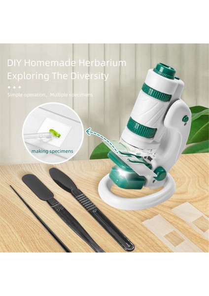Çocuk Bilim Mikroskop Kiti 60-180X Educational Mini Cep El Taşına Taşıyan Akıllı Telefon Mikroskop LED Açık Beyaz+Siyah (Yurt Dışından) fiyatları