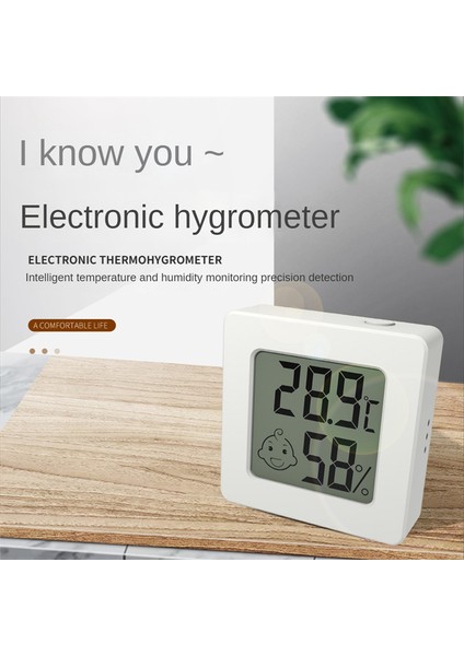Mini LCD Dijital Termometre Higometre Sıcaklık Ölçer Nem Sensörü Hava Istasyonu Düğmesi Pil Beyaz ile Set (Yurt Dışından) fırsatları