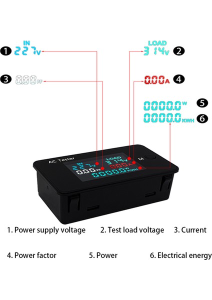 KWS-AC305 Wattmetre Güç Ölçer Çift Voltmetre Ac 0-500V Voltaj 0-50KW Güç Analizörleri (Yurt Dışından) modelleri