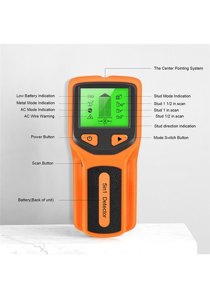 5 Duvar Tarayıcı Saplama Detektörü Dijital El Duvar Dedektörü Pvc Su Borusu Metal Bulucu Tarayıcı Turuncu (Yurt Dışından) fırsatları