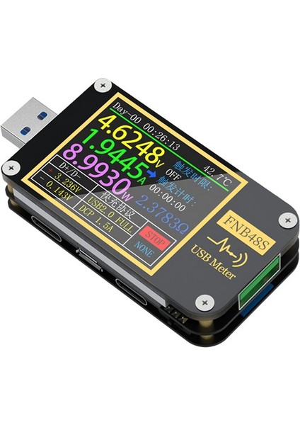 FNB48S USB Kapasitans Voltaj Test Cihaz Akım Ölçer Monitör Bluetooth Olmadan Güç Algılama Analizörü Test Araçları (Yurt Dışından)