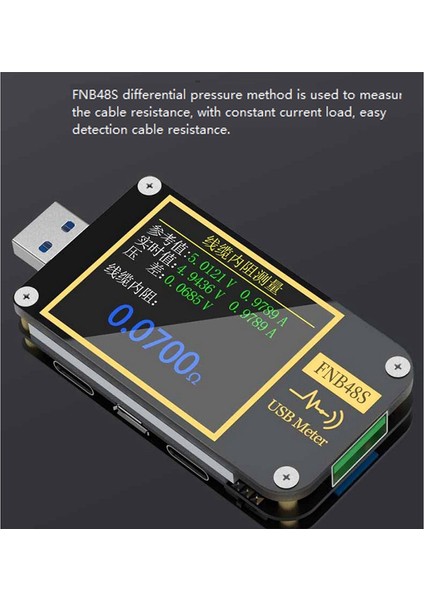 FNB48S USB Kapasitans Voltaj Test Cihaz Akım Ölçer Monitör Bluetooth Olmadan Güç Algılama Analizörü Test Araçları (Yurt Dışından) indirimleri