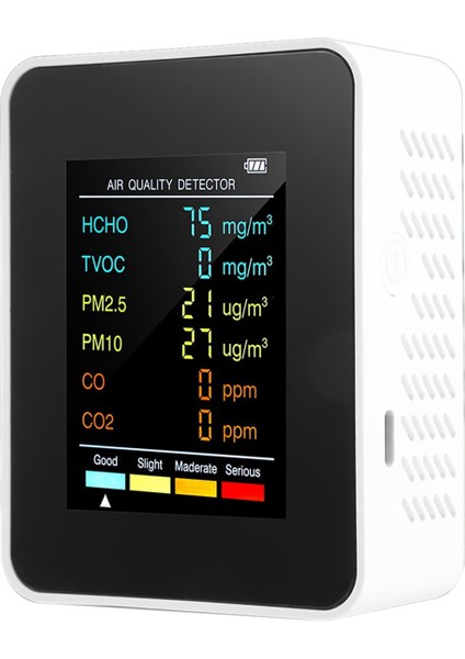6&#39;da 13:52.5 PM10 Hcho Tvoc Co Co2 Hava Kalitesi Dedektörü Co Co2 Formaldehit Monitör Ev Ofisi Hava Kalitesi Test Cihazı, Beyaz (Yurt Dışından) indirimleri