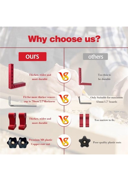 90 Derece Kelepçe Köşe Kelepçesi - Ahşap Işlemesi Için Sağ Açı 4 Pack 5.5 Inç Alüminyum Alaşım Köşe Kelepçesi Ahşap Çalışma Aletleri (Yurt Dışından) fırsatları