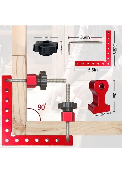 90 Derece Kelepçe Köşe Kelepçesi - Ahşap Işlemesi Için Sağ Açı 4 Pack 5.5 Inç Alüminyum Alaşım Köşe Kelepçesi Ahşap Çalışma Aletleri (Yurt Dışından) indirimleri