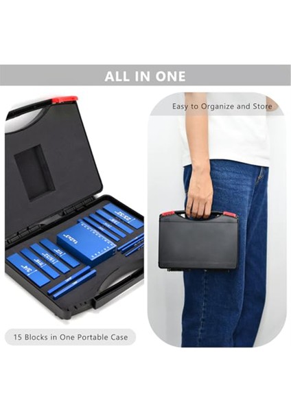 Kurulum Bloklar Ahşap Işleme Yüksekliği Göstergesi Set 15 Adet Kurulum Çubuğu, Yönlendirici Tablosu ve Masa Testere Aksesuarları Mavi (Yurt Dışından) fiyatları