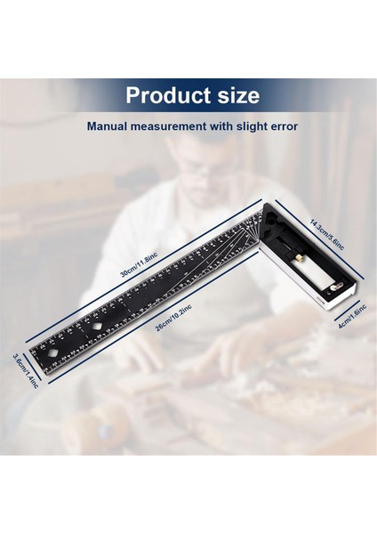 Çok Açılı Ölçüm Cetveli-Yüksek Kaliteli Profesyonel Ölçüm Aracı, Evrensel Kombinasyon Açısı, 45/90 Derece (Yurt Dışından) modelleri