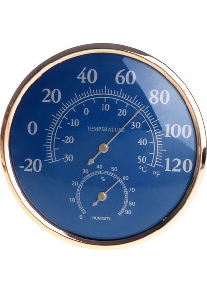 Yuvarlak Termometre Higrometre Yüksek Kurtlu Sıcaklık Nem Metre Gösterge Ev Ofis Için Mavi (Yurt Dışından)